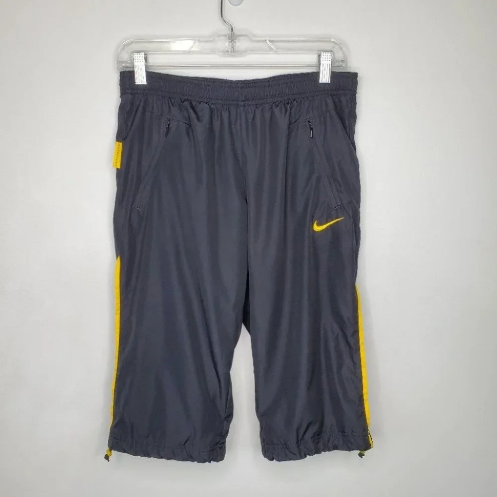 Nike Fit Dry Livestrong Activewear Black Yellow Capri Bermuda Shorts Sz S (4-6)
